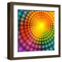 Abstract Colorful Shining Circle Tunnel Background-art_of_sun-Framed Art Print