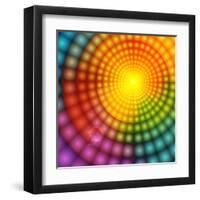 Abstract Colorful Shining Circle Tunnel Background-art_of_sun-Framed Art Print