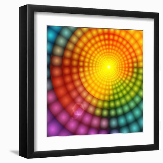 Abstract Colorful Shining Circle Tunnel Background-art_of_sun-Framed Art Print