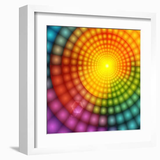 Abstract Colorful Shining Circle Tunnel Background-art_of_sun-Framed Art Print