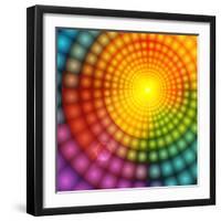 Abstract Colorful Shining Circle Tunnel Background-art_of_sun-Framed Art Print