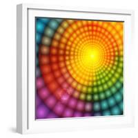 Abstract Colorful Shining Circle Tunnel Background-art_of_sun-Framed Art Print