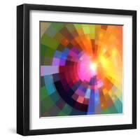 Abstract Colorful Shining Circle Tunnel Background-art_of_sun-Framed Art Print