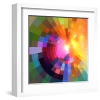 Abstract Colorful Shining Circle Tunnel Background-art_of_sun-Framed Art Print