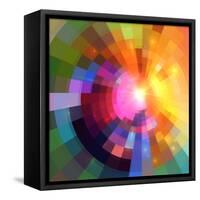 Abstract Colorful Shining Circle Tunnel Background-art_of_sun-Framed Stretched Canvas