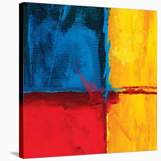 Abstract Composition in Blue-Carmine Thorner-Stretched Canvas
