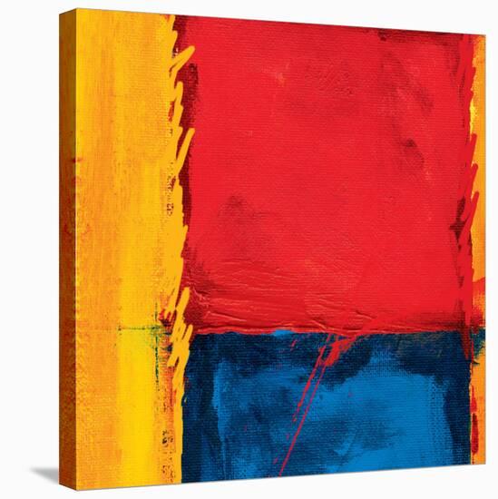 Abstract Composition in Red-Carmine Thorner-Stretched Canvas