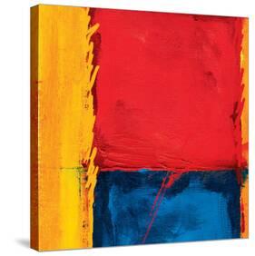 Abstract Composition in Red-Carmine Thorner-Stretched Canvas