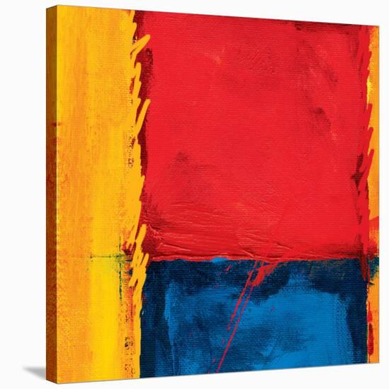 Abstract Composition in Red-Carmine Thorner-Stretched Canvas