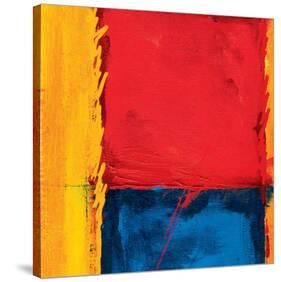 Abstract Composition in Red-Carmine Thorner-Stretched Canvas