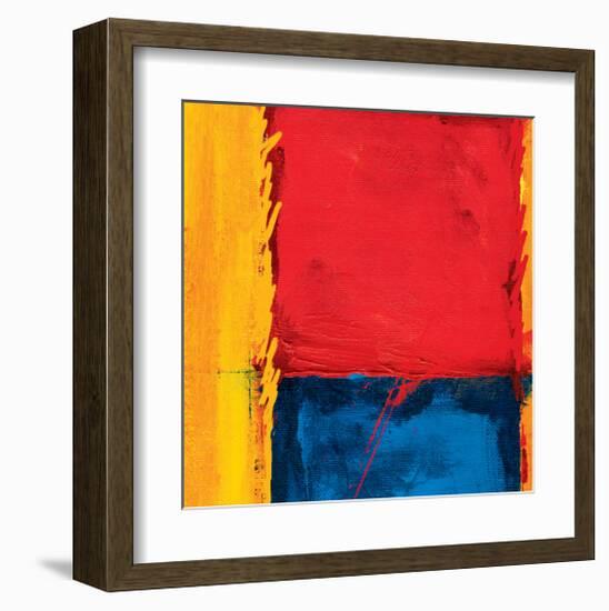 Abstract Composition in Red-Carmine Thorner-Framed Art Print