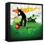 Abstract Cricket Game Artwork-Pinnacleanimates-Framed Stretched Canvas