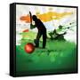 Abstract Cricket Game Artwork-Pinnacleanimates-Framed Stretched Canvas