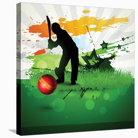 Abstract Cricket Game Artwork-Pinnacleanimates-Stretched Canvas