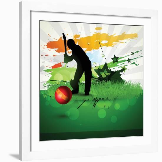 Abstract Cricket Game Artwork-Pinnacleanimates-Framed Art Print