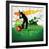 Abstract Cricket Game Artwork-Pinnacleanimates-Framed Art Print