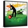 Abstract Cricket Game Artwork-Pinnacleanimates-Framed Stretched Canvas