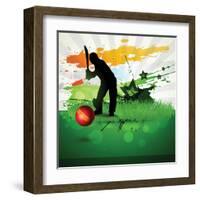 Abstract Cricket Game Artwork-Pinnacleanimates-Framed Art Print