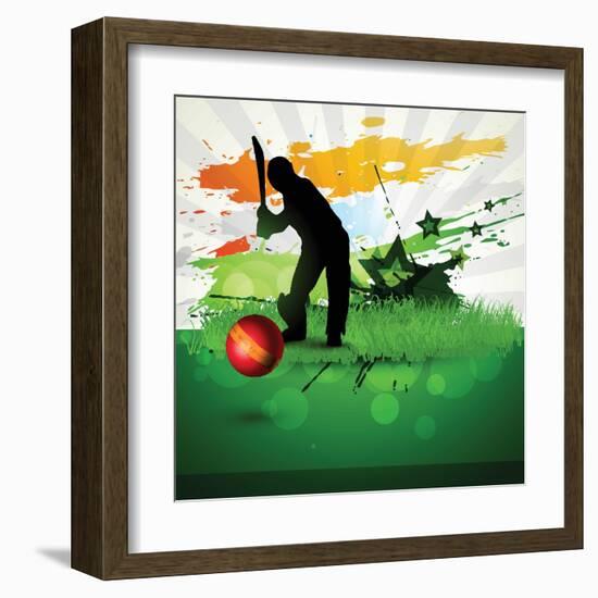 Abstract Cricket Game Artwork-Pinnacleanimates-Framed Art Print