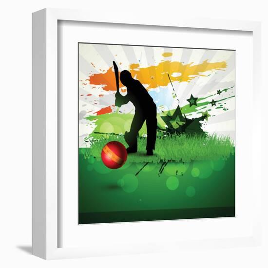 Abstract Cricket Game Artwork-Pinnacleanimates-Framed Art Print