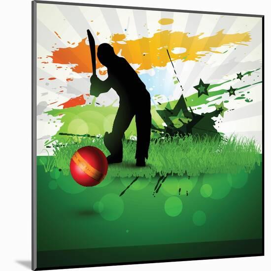 Abstract Cricket Game Artwork-Pinnacleanimates-Mounted Art Print