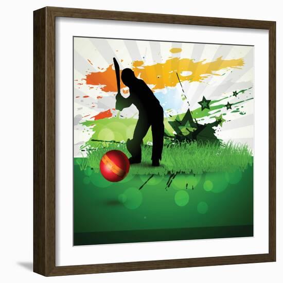 Abstract Cricket Game Artwork-Pinnacleanimates-Framed Art Print