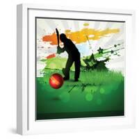 Abstract Cricket Game Artwork-Pinnacleanimates-Framed Art Print