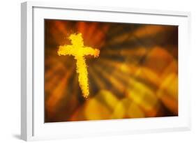 Abstract Cross-null-Framed Giclee Print