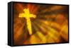 Abstract Cross-null-Framed Stretched Canvas