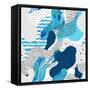 Abstract Curve Shape Background with Doodle-Tanya Syrytsyna-Framed Stretched Canvas