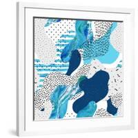 Abstract Curve Shape Background with Doodle-Tanya Syrytsyna-Framed Art Print