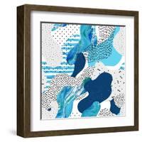 Abstract Curve Shape Background with Doodle-Tanya Syrytsyna-Framed Art Print