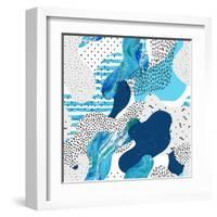 Abstract Curve Shape Background with Doodle-Tanya Syrytsyna-Framed Art Print