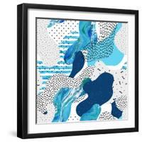 Abstract Curve Shape Background with Doodle-Tanya Syrytsyna-Framed Art Print