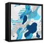 Abstract Curve Shape Background with Doodle-Tanya Syrytsyna-Framed Stretched Canvas