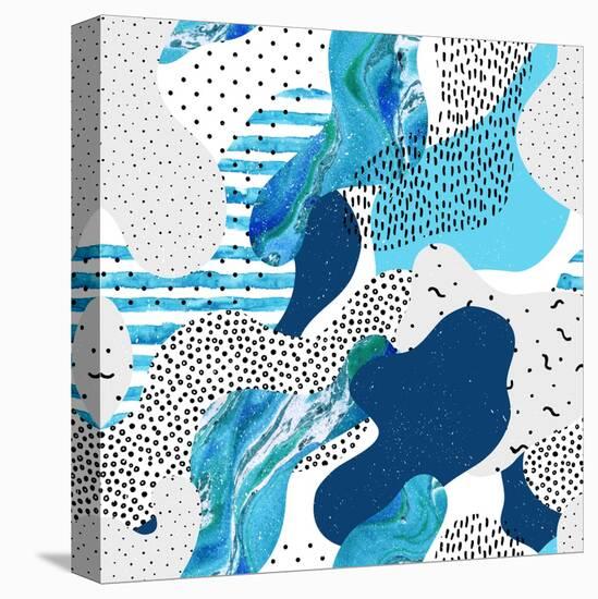 Abstract Curve Shape Background with Doodle-Tanya Syrytsyna-Stretched Canvas