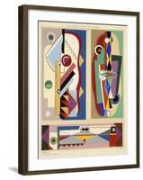 Abstract Designs, from 'Decorations and Colours', Published 1930 (Colour Litho)-Georges Valmier-Framed Giclee Print