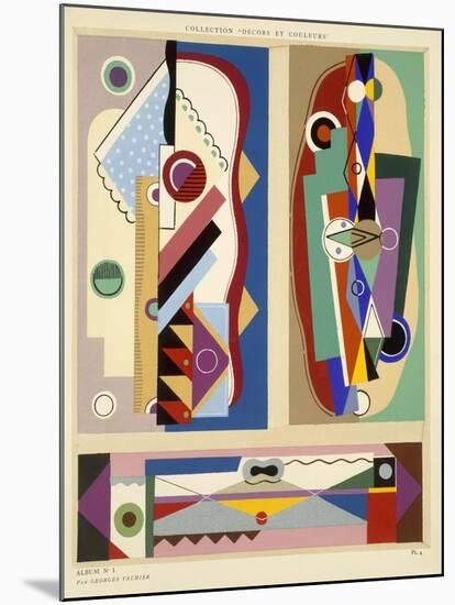 Abstract Designs, from 'Decorations and Colours', Published 1930 (Colour Litho)-Georges Valmier-Mounted Giclee Print