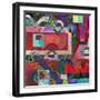 Abstract Digital Painting, Colorful Graffiti Collage-Andriy Zholudyev-Framed Art Print