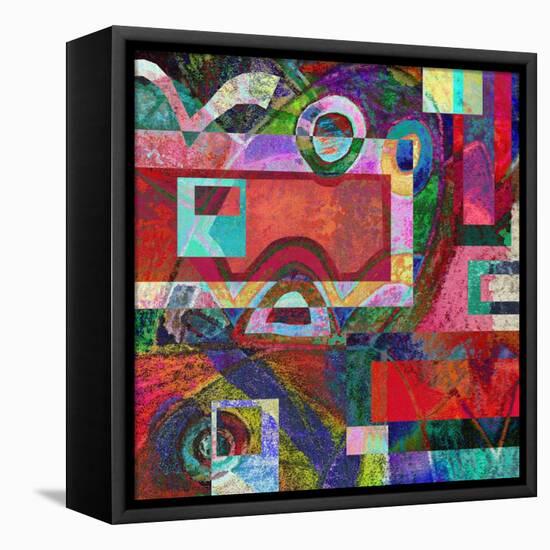 Abstract Digital Painting, Colorful Graffiti Collage-Andriy Zholudyev-Framed Stretched Canvas
