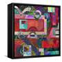 Abstract Digital Painting, Colorful Graffiti Collage-Andriy Zholudyev-Framed Stretched Canvas