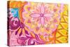 Abstract Drawing Oil Paints on A Canvas with Floral Ornament-Vensk-Stretched Canvas