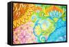 Abstract Drawing Oil Paints on A Canvas with Floral Ornament-Vensk-Framed Stretched Canvas