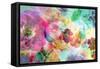 Abstract Dreamy Multicolor Blossoms in Water-Alaya Gadeh-Framed Stretched Canvas