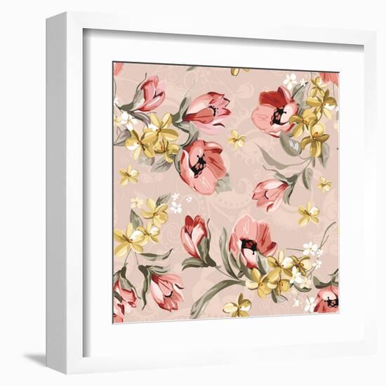 Abstract Elegance Floral Pattern-Aleksey Vl B.-Framed Art Print