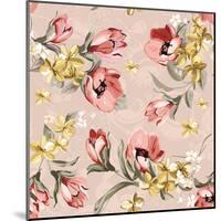 Abstract Elegance Floral Pattern-Aleksey Vl B.-Mounted Art Print