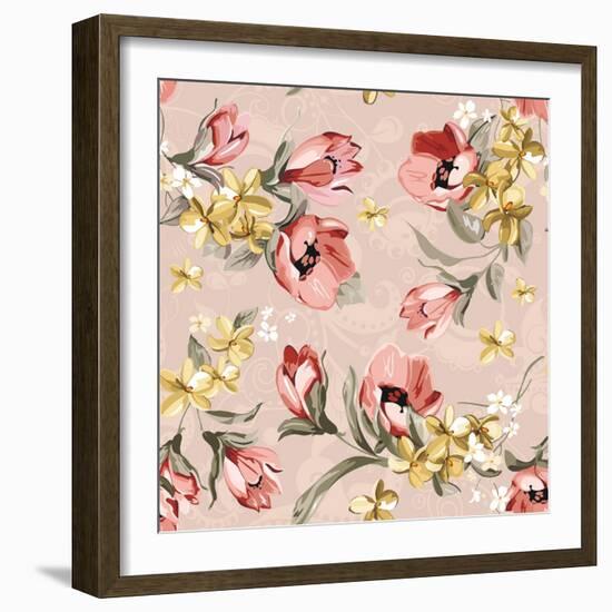 Abstract Elegance Floral Pattern-Aleksey Vl B.-Framed Art Print