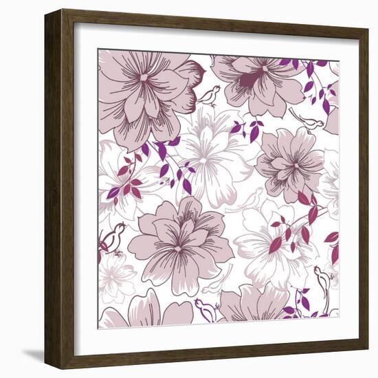 Abstract Elegance Floral Pattern-Aleksey Vl B.-Framed Art Print