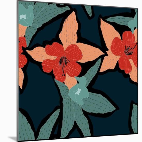 Abstract Elegance Pattern with Floral Background.-null-Mounted Art Print