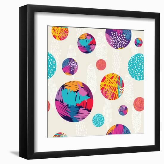 Abstract Ethnic Pattern-cienpies-Framed Art Print